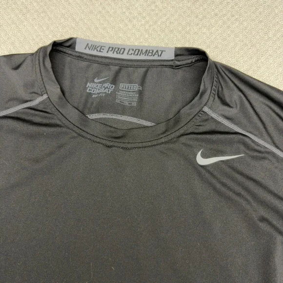 Nike Pro Combat Dri-FIT Long Sleeve Shirt Mens XXL Black Fitted Training Top - Picture 3 of 7